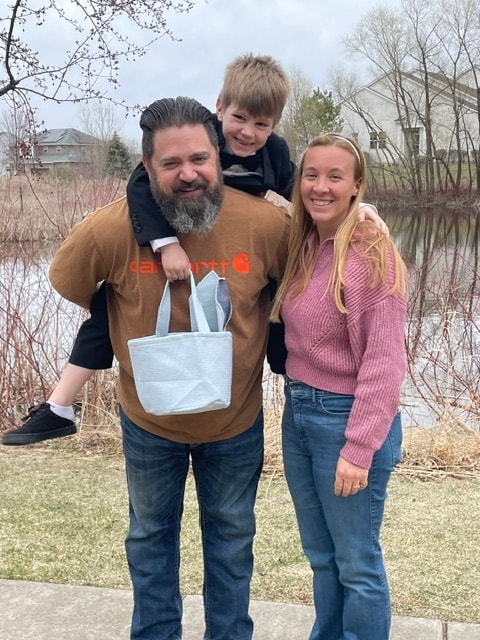 Dan Arcand with his family outdoors